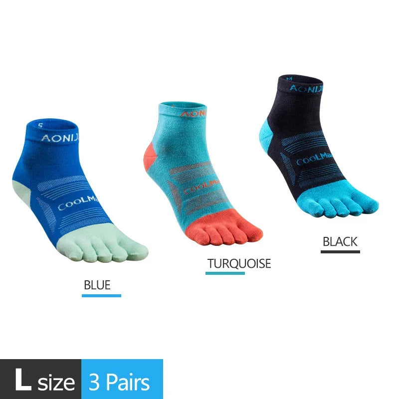 3 PAIRS AONIJIE E4801/ E4802 Athletic Ultra Run Five Toe Socks
